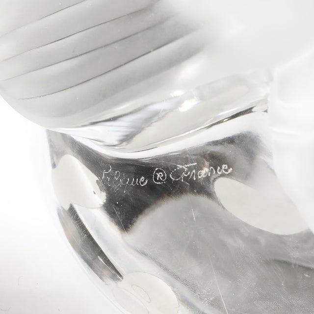 Mid-Century Modernist Sculptural Crystal Cockatiel Sculpture Signed Lalique For Sale - Image 18 of 18