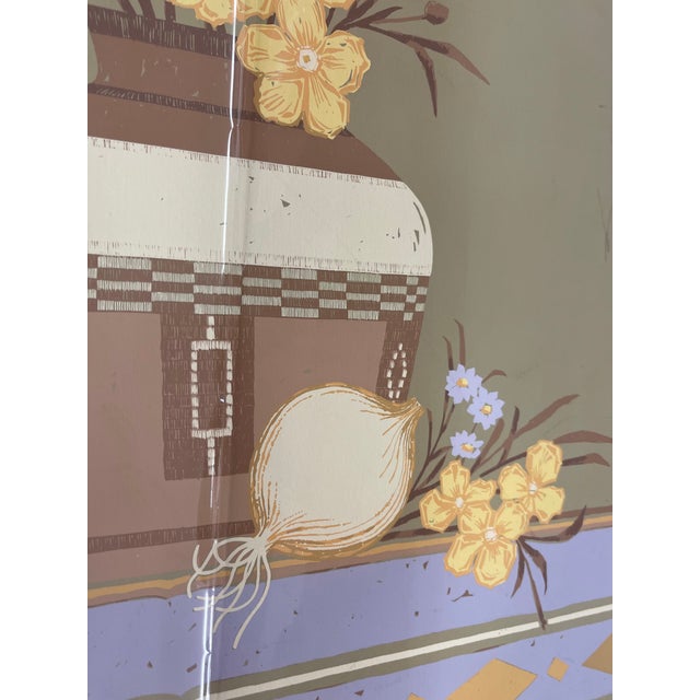 Yellow Late 20th Century Apache Motif" Limited Edition Serigraph Print by C. Sanderson - Southwestern Still Life With Yellow Flowers and Pottery Vase For Sale - Image 8 of 11