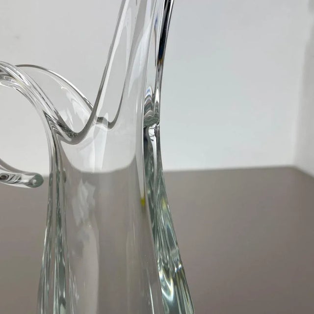Large Floral Crystal Glass Vase attributed to Flavio Poli for Art Vannes, France, 1970s For Sale - Image 14 of 18