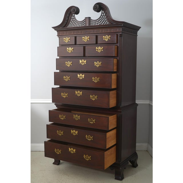 Chippendale Kindel National Trust Mahogany Chest on Chest For Sale - Image 3 of 16