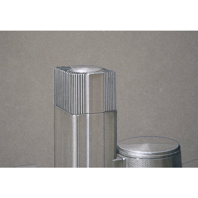 Photorealism Intelledex Industrial Machinery Design Drawing in Pencil and Ink on Paper by Edward T. Liljenwall For Sale - Image 3 of 5