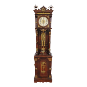 Ansonia Mahogany Bronze Mounted Floor Clock Grandfather Clock Circa 1900