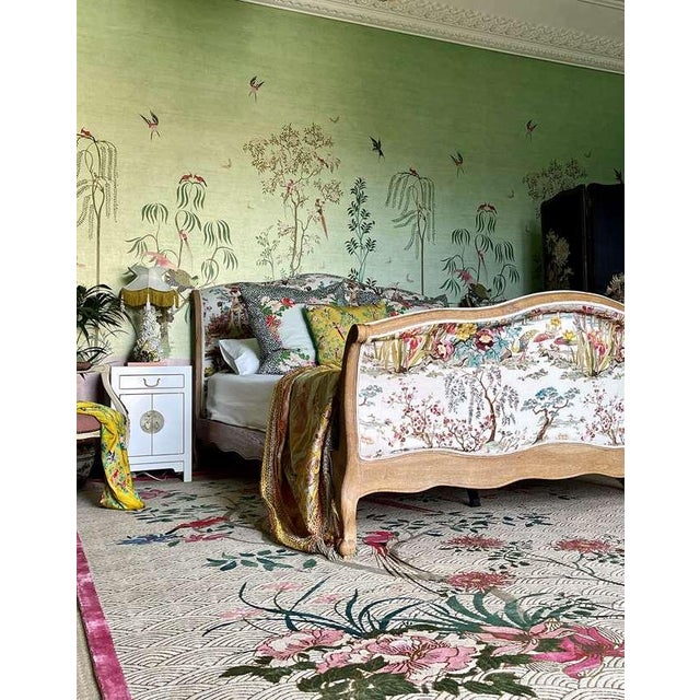 Wendy Morrison Floral Waves Pink Hand Knotted Wool & Silk Rug, 8' x 11