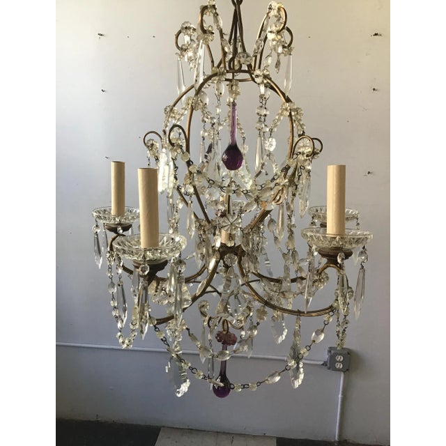 1960s Italian Crystal Chandelier For Sale - Image 4 of 12