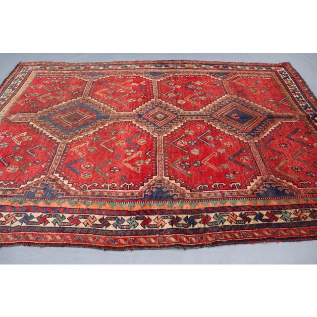 Vintage Handmade Persian Rug 4'4 X 6'5 For Sale - Image 4 of 8
