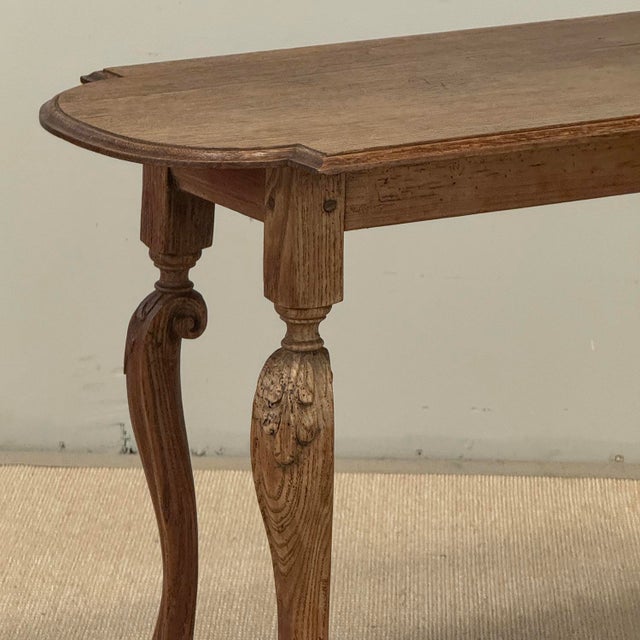 18th Century French Hand-Carved Side Table in Stripped Oak For Sale - Image 11 of 18