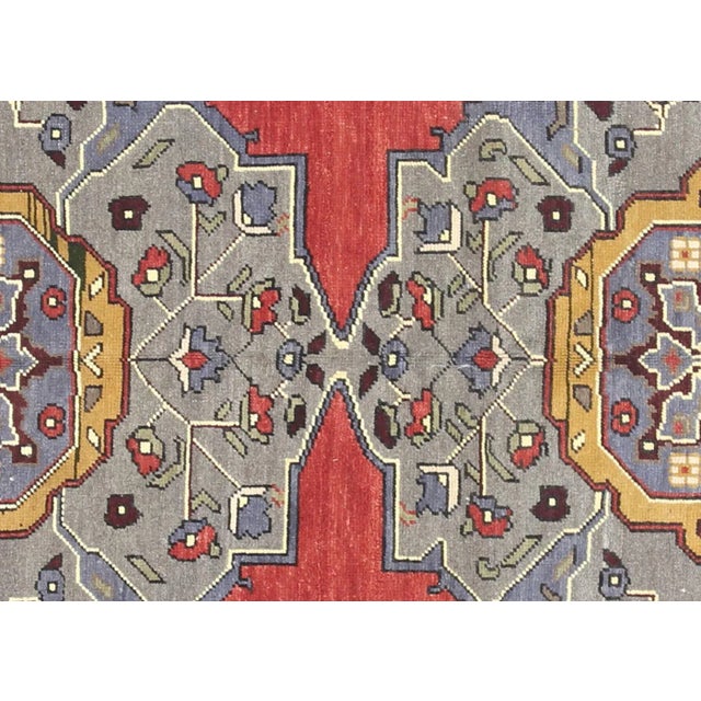 1960s Turkish Oushak Rug. Handwoven with wool on wool foundation in the Oushak region of Western Turkey. The Anatolian...