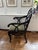 Hollywood Regency 1950s Vintage Painted Mahogany Wood Loop Arm Chair with Seat Cushion Styled After Frances Elkins For Sale - Image 3 of 11