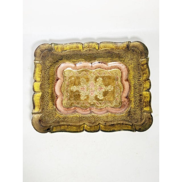 20th Century Gilded Wooden Trays, India, Set of 2 For Sale - Image 4 of 14