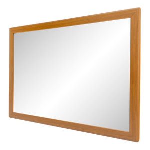 Solid Teak Frame Danish Mid Century Modern 32x44 Rectangle Wall Mirror Mint!