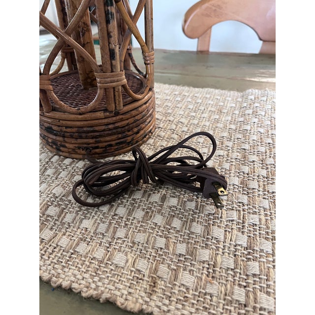 Vintage Coastal Bamboo & Rattan Openwork Table Lamp, 1970s For Sale - Image 10 of 10