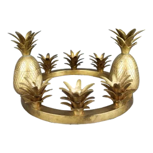 Vintage Brass Pineapple Candle Holder Centerpiece