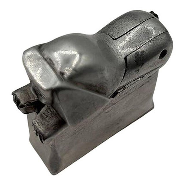 1920s Handmade Bespoke Silver Art Deco Sphinx Lift Arm Lighter With Geometric Inlay For Sale In Los Angeles - Image 6 of 9