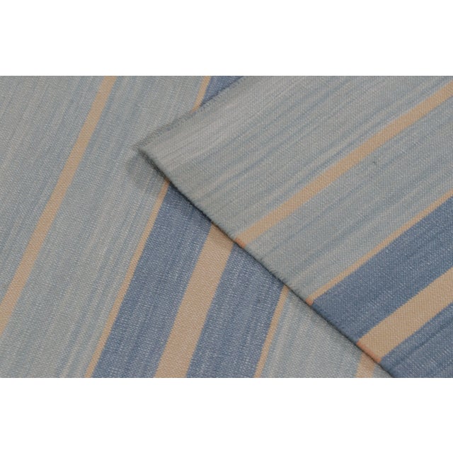 Textile Contemporary Striped Cotton Flatweave Gallery Runner by Rug & Kilim, India For Sale - Image 7 of 9