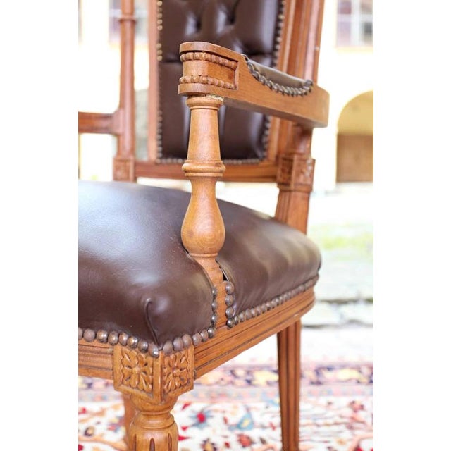 2000 - 2009 Carved Armchairs in Oak, Set of 4 For Sale - Image 5 of 7