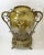 Mid-Century Modern 1960s Massive French Cut-To-Clear Amber Yellow Crystal Urn, Ornate Brass For Sale - Image 3 of 13