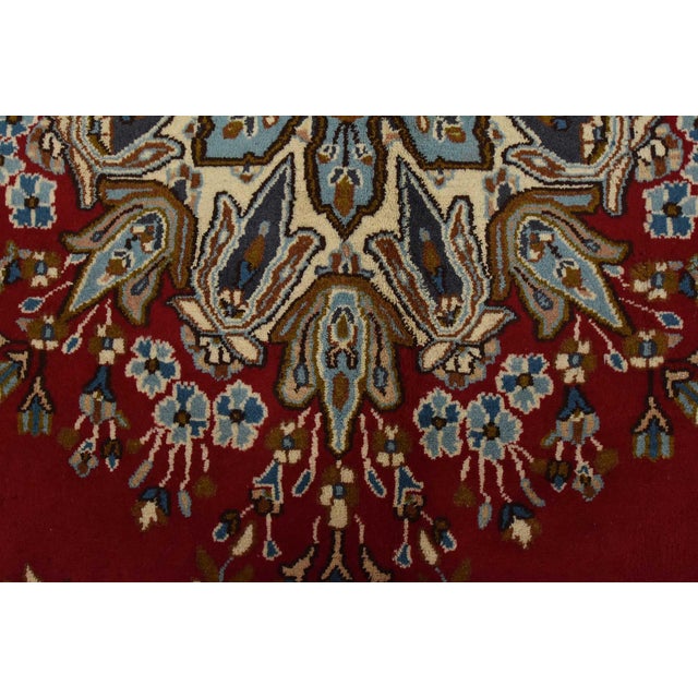 Kerman Rug 7’10” X 11’4” Red Wool Vintage Traditional Hand-Knotted Carpet For Sale - Image 11 of 15