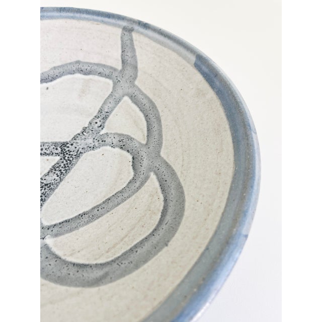 Mid-Century Blue Abstract Studio Pottery Bowl For Sale - Image 4 of 9