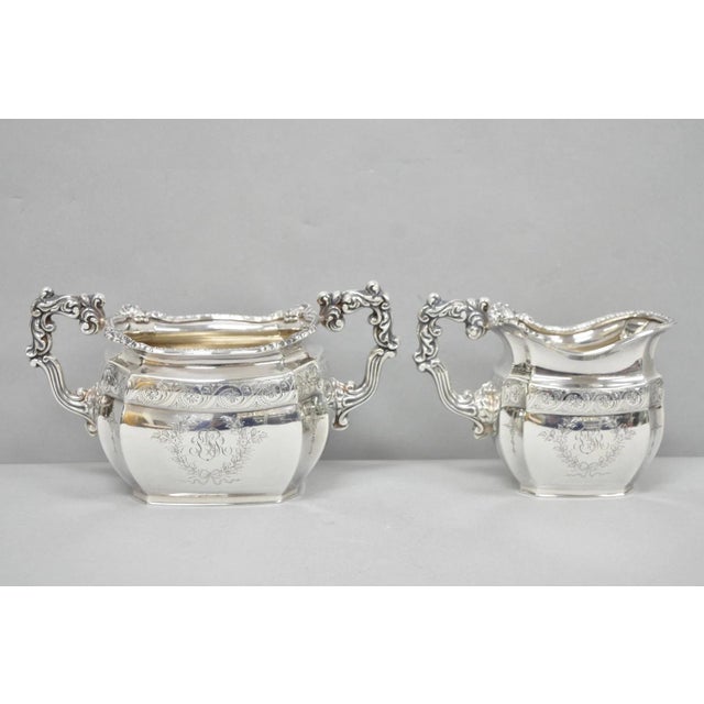 Traditional Antique Bailey Banks & Biddle English Edwardian Silver Plated Tea Set - 4 pcs For Sale - Image 3 of 18