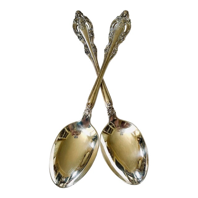 1960s Community Silver Plate Serving Spoons - a Pair For Sale