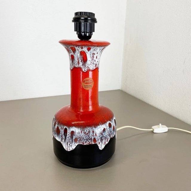 Fat Lava Pottery Table Lamp from Jasba Ceramics, Germany, 1970s For Sale - Image 4 of 18