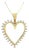 Diamond Cutout Heart Pendant .65cttw 14k Yellow Gold 16" For Sale