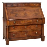 French Empire Walnut Fall Front Desk, Early 19th Century For Sale