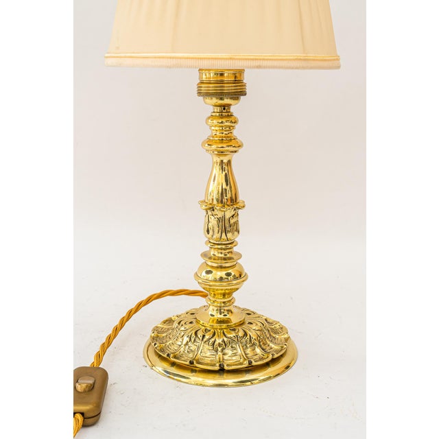 Historistic Table Lamp with Fabric Shade, Vienna, 1890s For Sale - Image 6 of 18