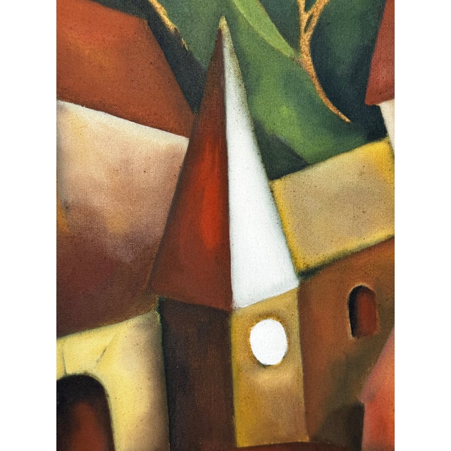 Terry Kane (Terence Matthew Kane, 1970–2015) After Picasso (Cubist-Influenced) Cascading Hillside Village Original Oil on Canvas, 2002 For Sale - Image 12 of 18