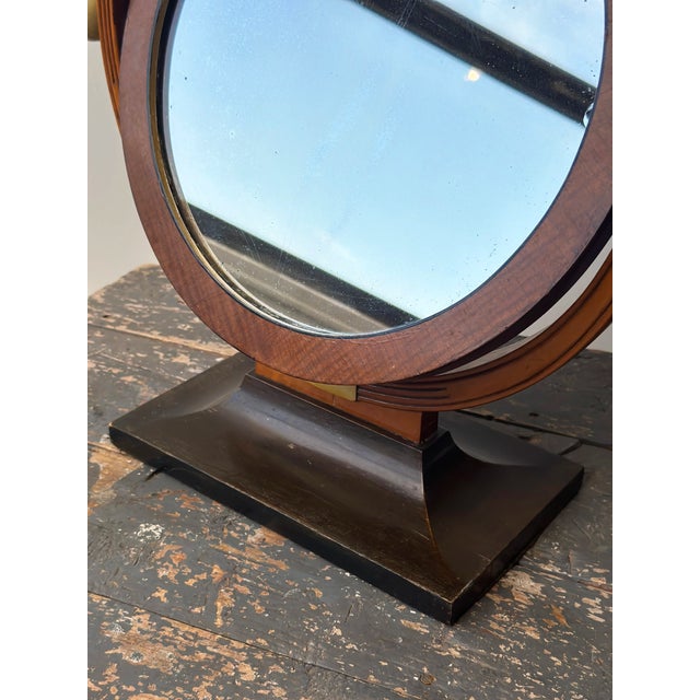 Vintage Art Deco Mutli-Tone Wood Tabletop Vanity Mirror, Circa 1930s-40s For Sale - Image 13 of 17
