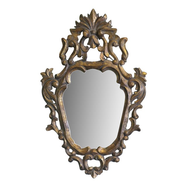 Small Baroque Style Gilt Wall Mirror, 1890s For Sale