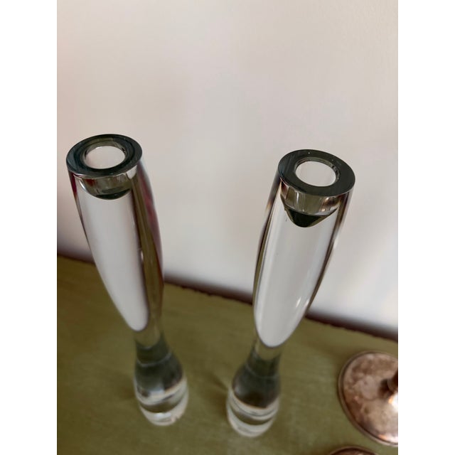A stunning and substantial pair of "Marcel" candlesticks, designed by the legendary Finnish glass artist Timo Sarpaneva...