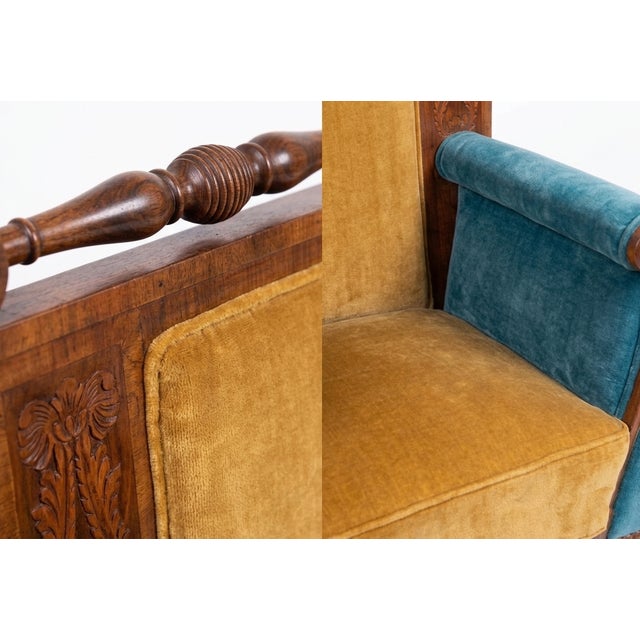 Biedermeier Armchairs with Velvet Upholstery, Set of 2 For Sale - Image 4 of 5