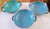 Mid 20th Century Tableware, Blue Enamel - 3 Bowls, 3 Handles For Sale - Image 4 of 5