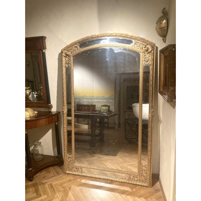 Antique French Louis XV Style Full Length Giltwood Pier Mirrors, 19th Century, Set of 2 For Sale - Image 10 of 18