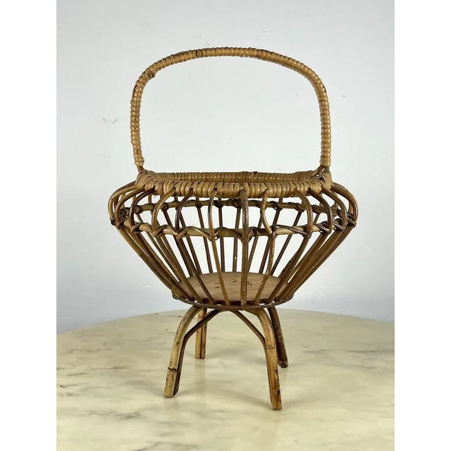 Bamboo Basket, Italy, 1960s For Sale - Image 9 of 9