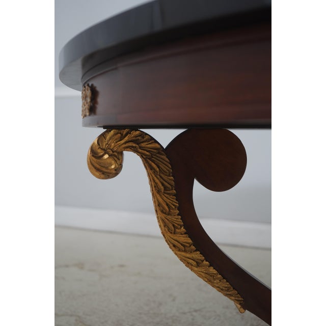 Gold Baker French Empire Round Faux Marble Top Center Table For Sale - Image 8 of 16
