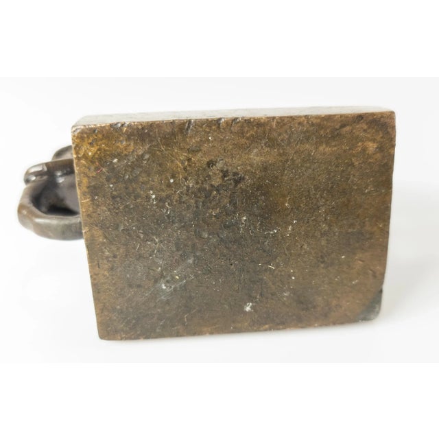 18th Century Chinese Bronze Scroll Weight of an Elephant or Mythical Beast For Sale - Image 11 of 13