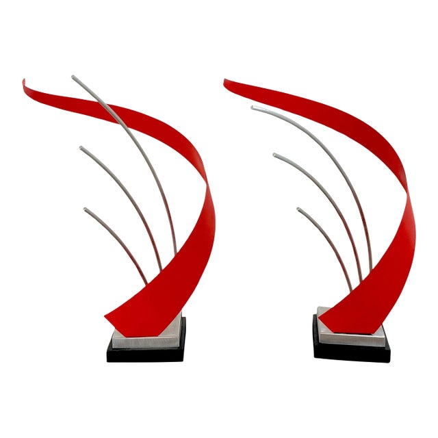 French Modern Enameled Metal Abstract Sculpture For Sale