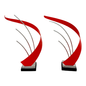 French Modern Enameled Metal Abstract Sculpture
