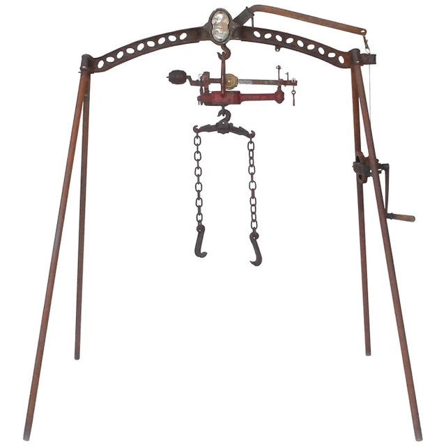 1880s French Noguera Forged Steel Wine Barrel Scale For Sale - Image 10 of 10