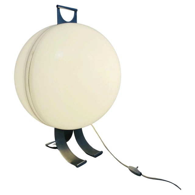 White Mid-Century Modern Italian Sfera Table Lamp by Beni Cuccuru for Ecolight, 1972 For Sale - Image 8 of 8