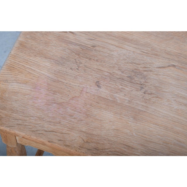 Danish Brutalist Oak Bedside Table by Henning Kjærnulf, 1960 For Sale - Image 11 of 13