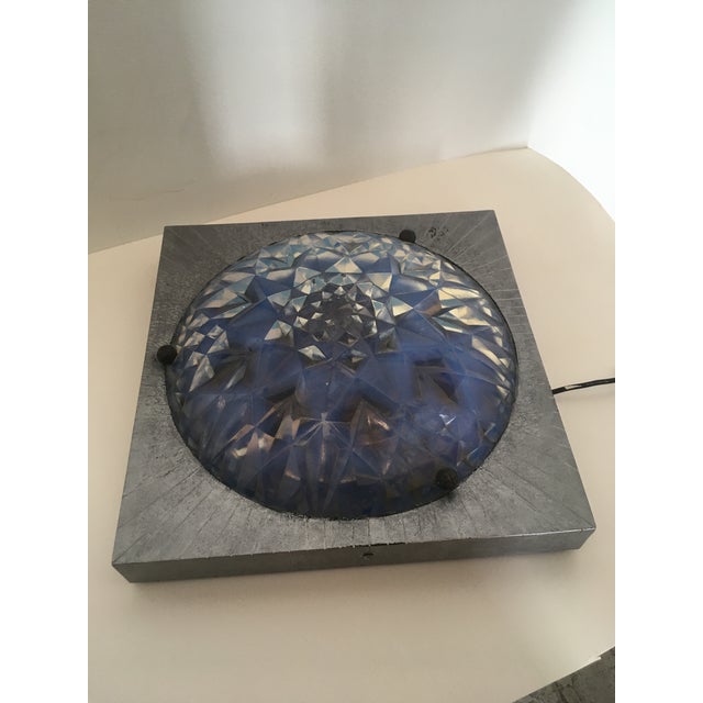 Hunnebelle French Iron Glass Flushmount LIght Fixture For Sale In Miami - Image 6 of 11