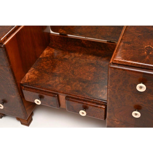 French Art Deco Burr Walnut Dressing Table, 1930 For Sale - Image 9 of 11