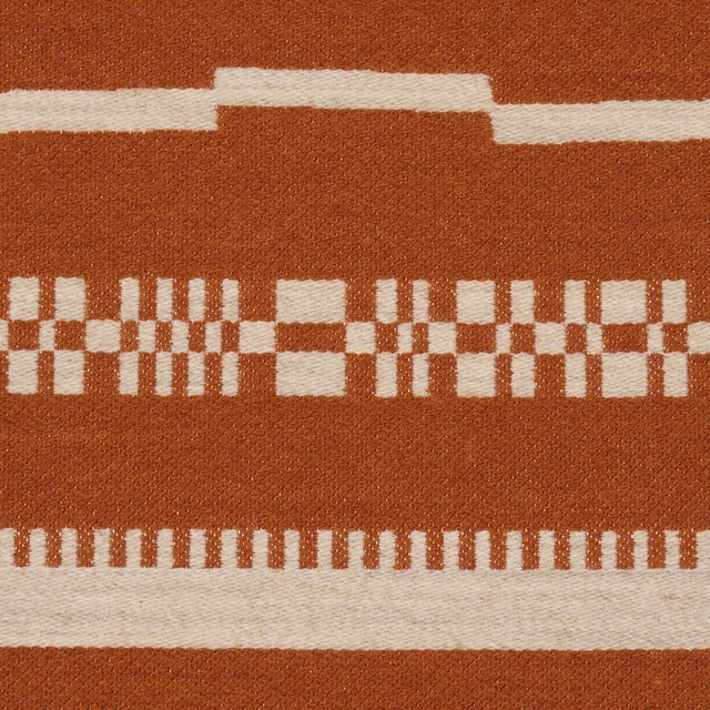 2020s Schumacher Skyline Stripes Reversible Fabric In Burnt Orange For Sale - Image 5 of 6