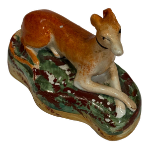 19th Century Antique Victorian Staffordshire Greyhound Figurine