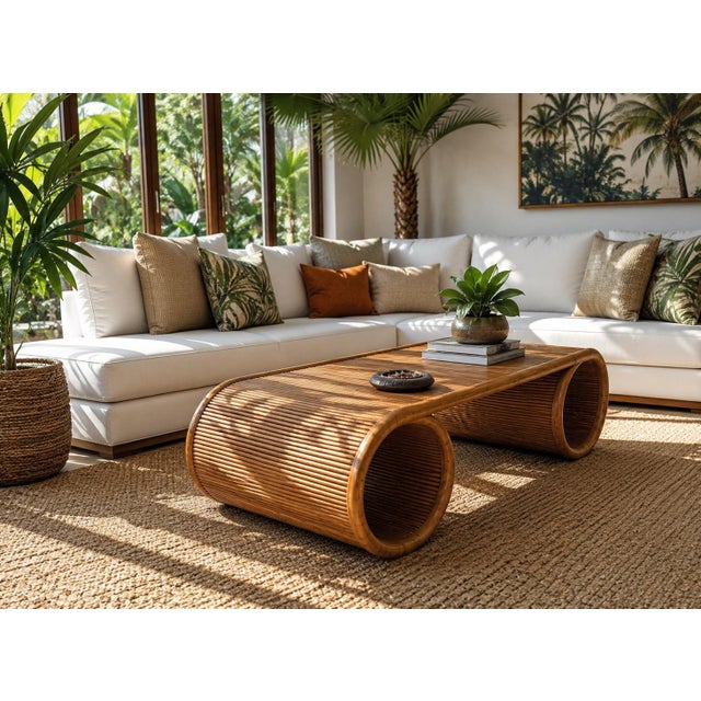 Wood 1970s Gorgeous Pencil Reed Bamboo Coffee Table For Sale - Image 7 of 7