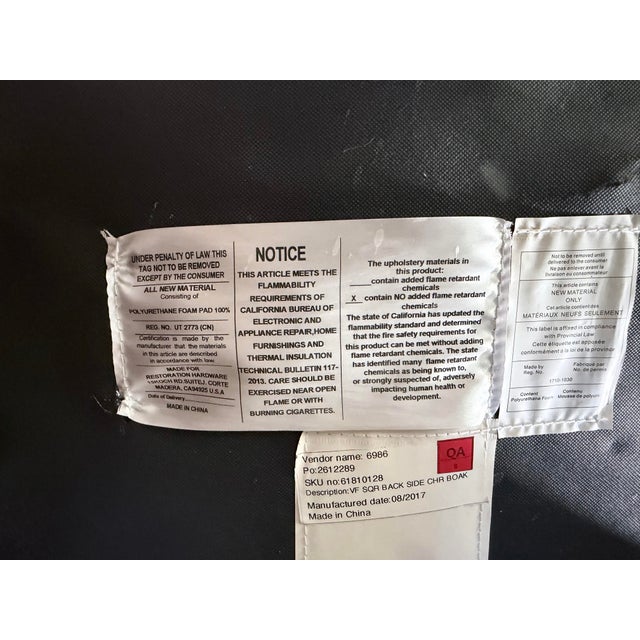 Set of 6 Restoration Hardware French Square Back Leather Dining Chairs For Sale - Image 12 of 12