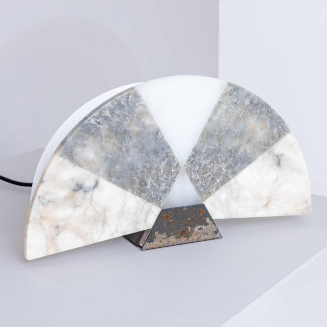 1970s 1970s Pair of Modernist Italian Alabaster Table Lamps For Sale - Image 5 of 7